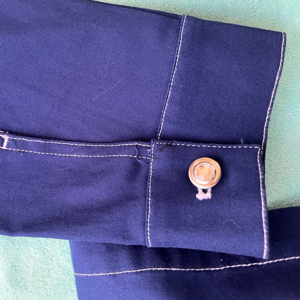 NWOT Quacker Factory L Royal Blue Star-Studded Jacket. Cotton & Spandex - Picture 13 of 16
